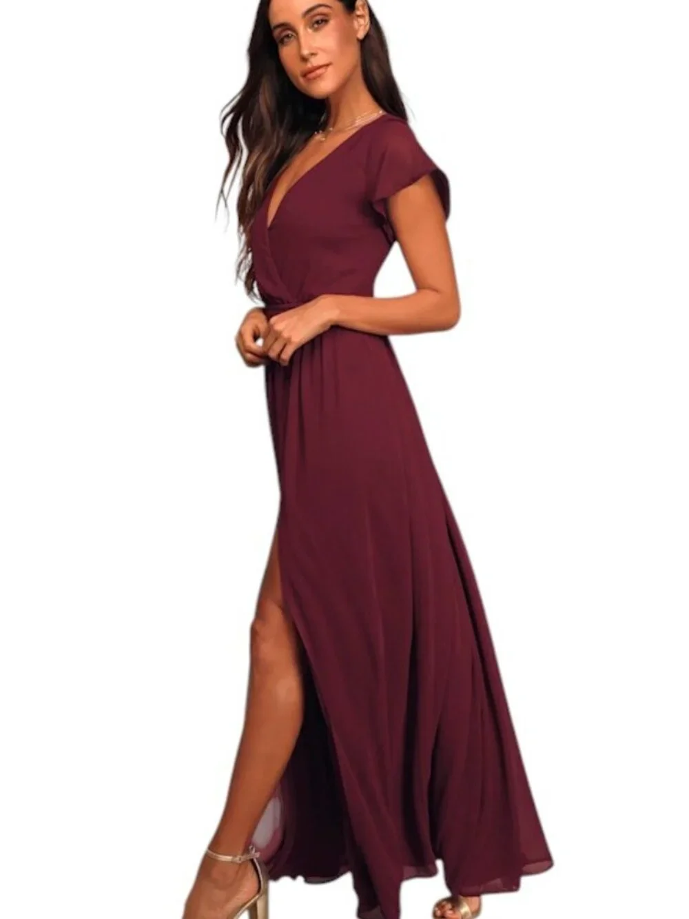 Lulus | Lost in the Moment Burgundy Maxi Dress | Size 1X | 100% Polyester Lulus | Lost in the Moment Burgundy Maxi Dress | Size 1X | 100% Polyester